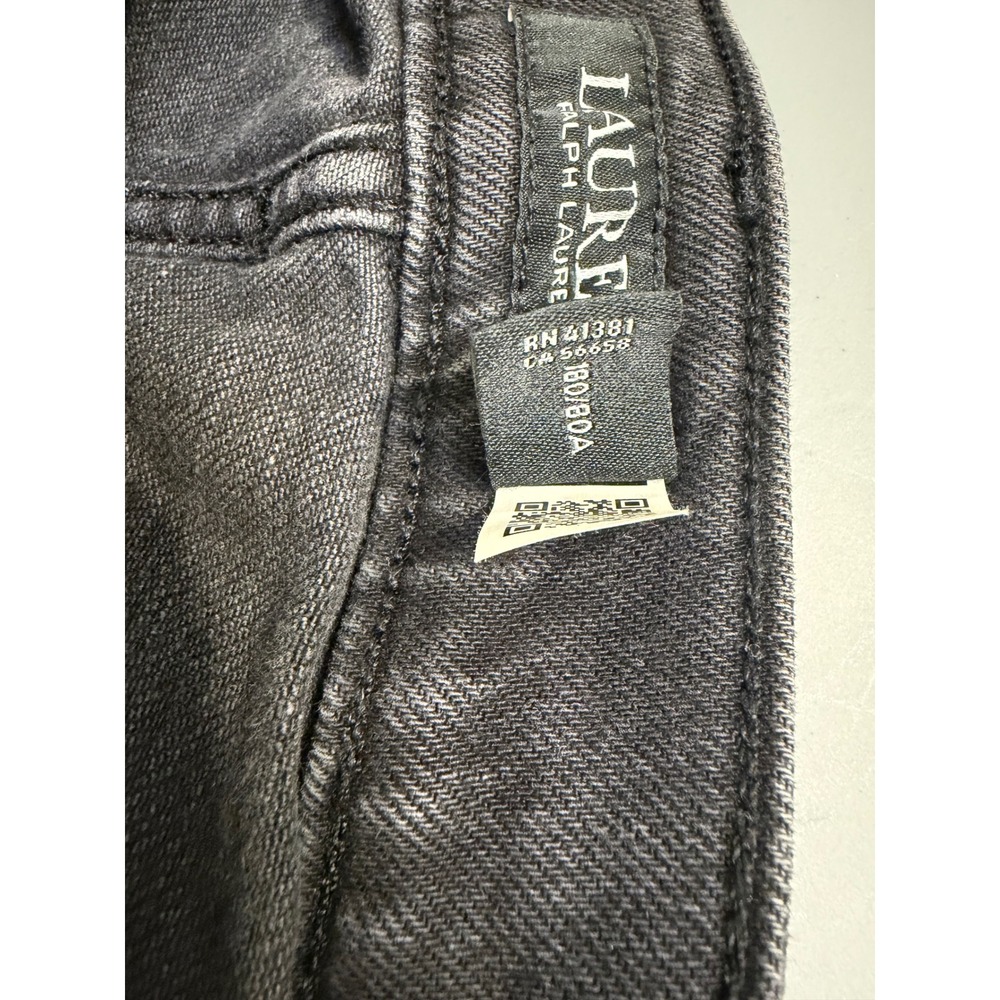 Lauren Ralph Lauren Black Womens Jeans 12 Straight‎ Grunge Denim High Rise Edgy - Picture 12 of 14